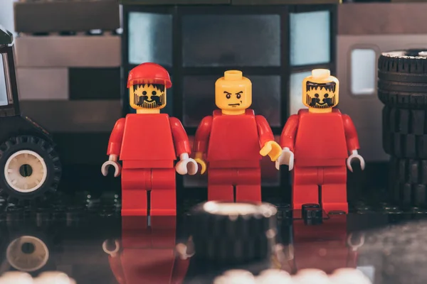 Kyiv Ukraine Mars 2019 Figurines Lego Mécanique Rouge Avec Différentes — Photo