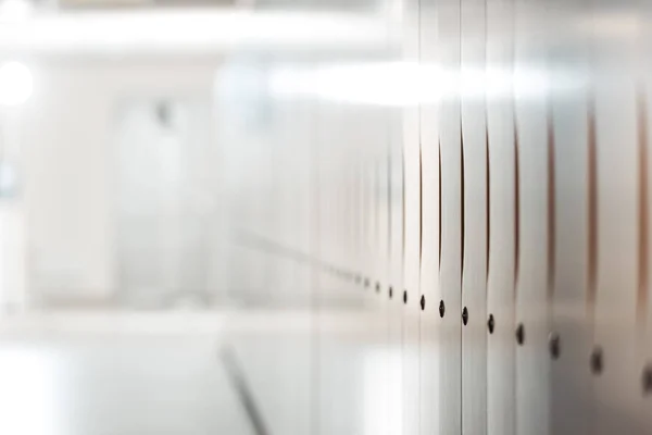 Selective Focus Lockers Corridor University — Stock Photo, Image