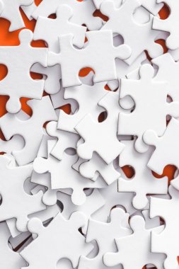 close up of incomplete white jigsaw puzzle pieces clipart