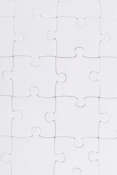 Top Uitzicht Van Set Met Witte Puzzelstukjes — Stockfoto