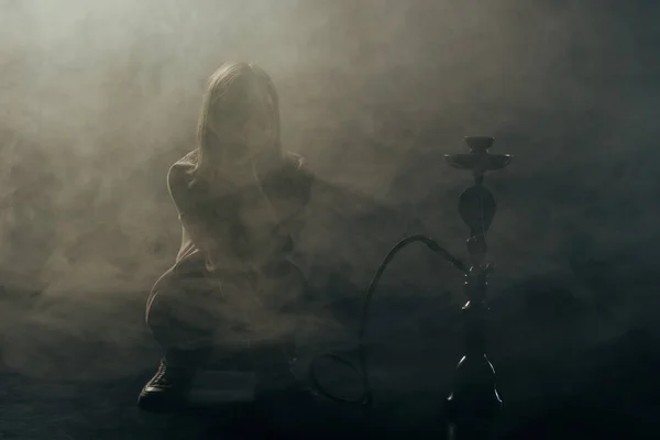 실루엣 Hookah — 스톡 사진