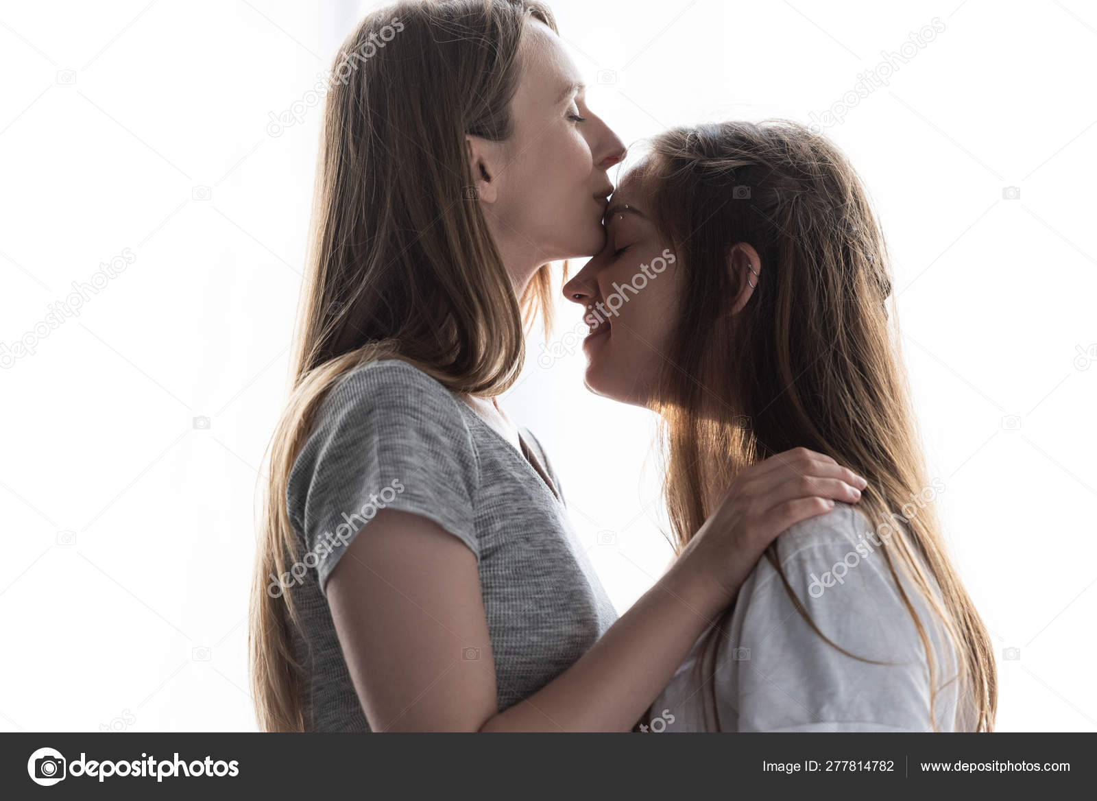 Lesbian Girlfriend Kissing