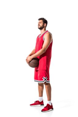 basketbol oyuncusu uzak Izole beyaz üzerinde 