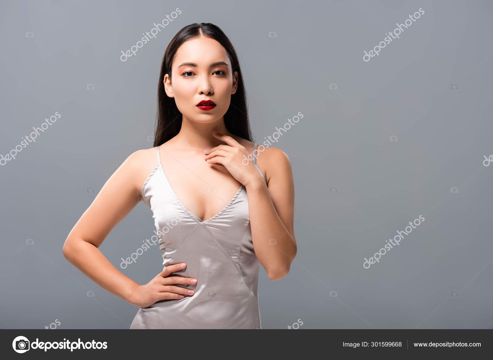 Asian in see thru dress