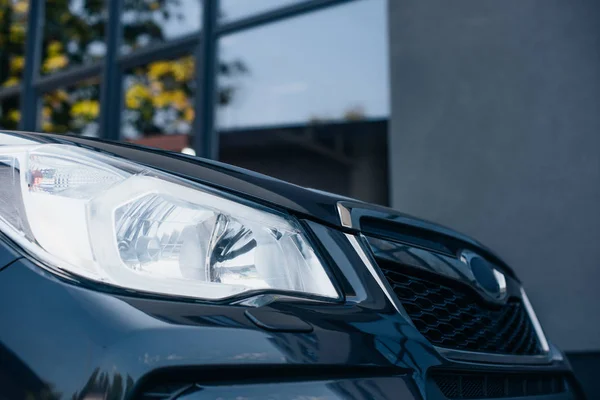 Headlamp Radiator Grille Black Modern Car — Stock Photo, Image