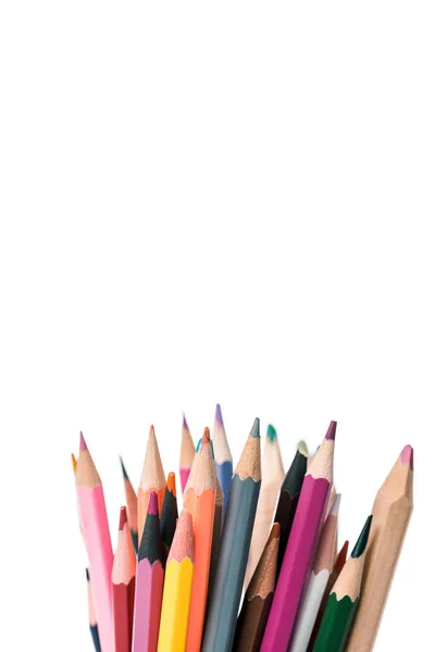 Multicolored Pencils Isolated White Copy Space — Stock Photo, Image