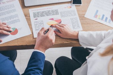 Bilgi grafiklerini birlikte analiz eden iki risk yöneticisinin kısmi görüşü