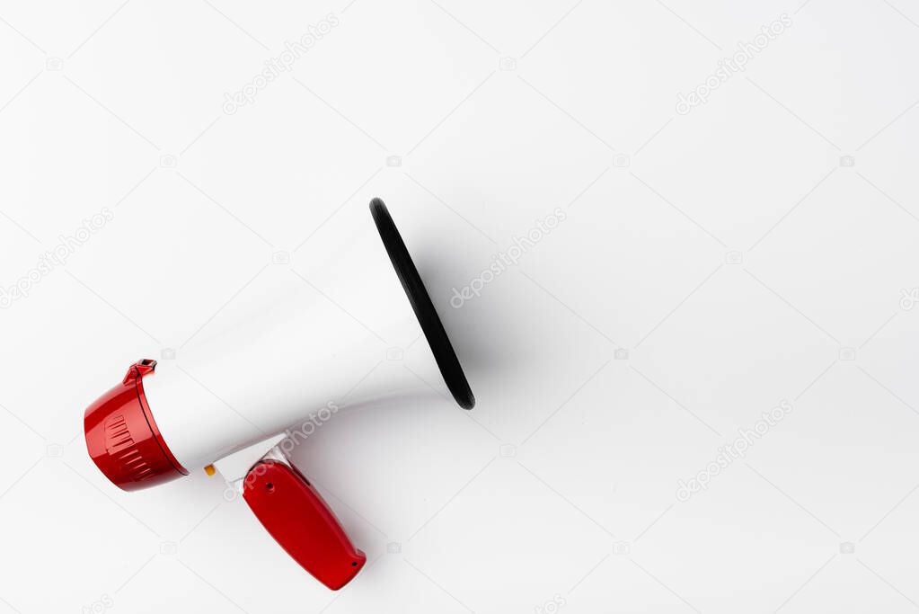 Top view of loudspeaker on white background