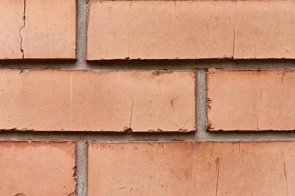 Close-up view of red brick wall textured background — Stock Photo
