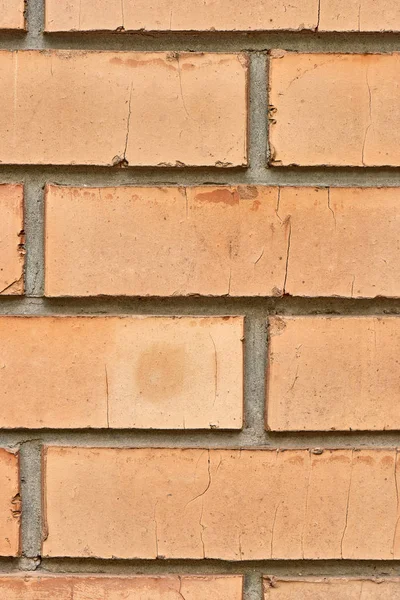 Vue rapprochée du fond du mur de briques rouges — Photo de stock