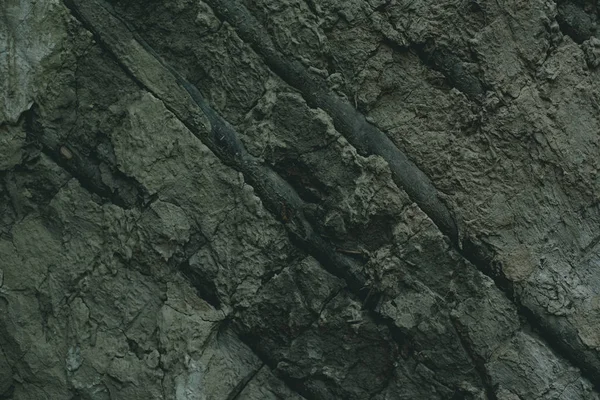 Close up of grey cracked grungy concrete wall — Stock Photo