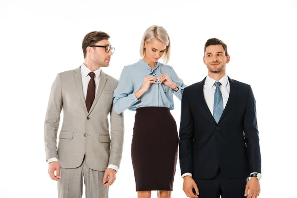 Equipo ejecutivo de negocios en ropa formal aislado en blanco - foto de stock