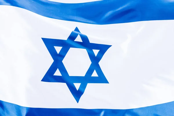 Крупним планом Блакитної зірки Давида національного прапора Ізраїлю — стокове фото