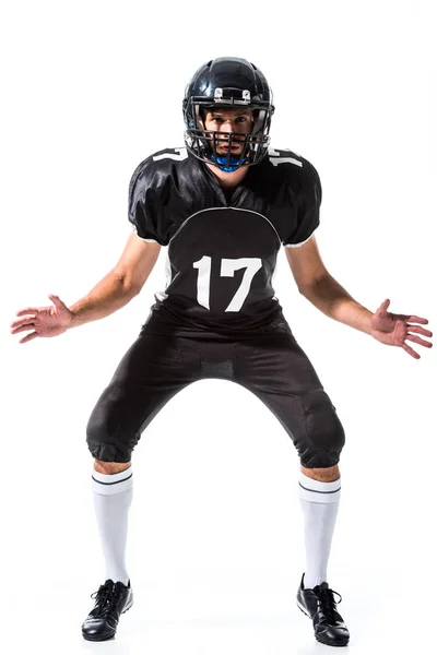 American Football player gesturing Isolated On White — Stock Photo