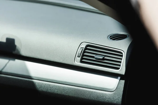 Selective focus of regulator of ventilation system in car — Stock Photo