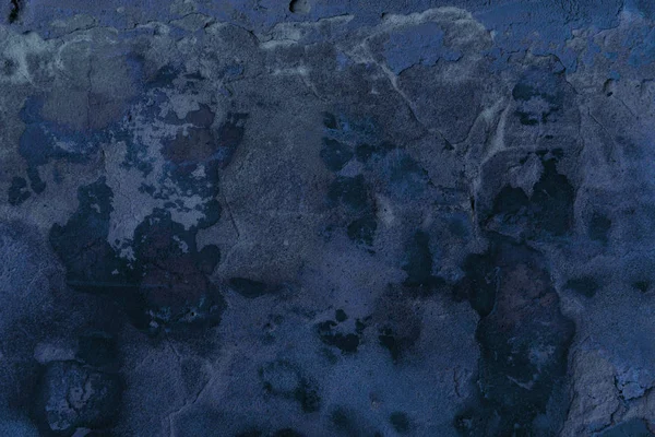 Полный Вид Кадра Темно Синего Цвета Трещинами Стене — стоковое фото