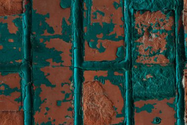 close-up view of old weathered brick wall with cracks  clipart