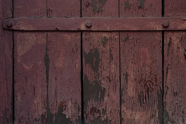 Close View Old Dark Weathered Wooden Gate Texture — Stock Photo, Image