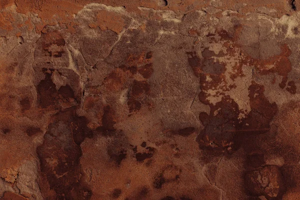 Vollbild-Ansicht der alten braunen rissigen Wand texturierten Hintergrund — Stockfoto