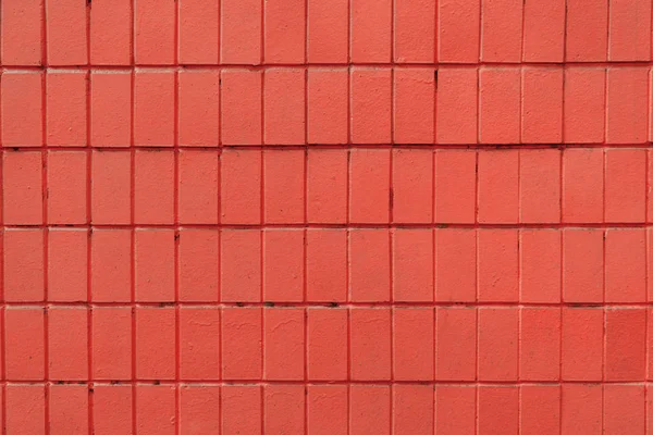 Pared roja con ladrillos viejos, fondo de marco completo - foto de stock