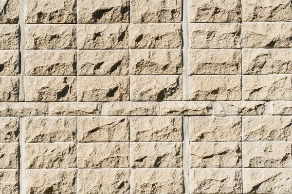 Muro di mattoni marrone a giornata di sole, sfondo cornice completa — Foto stock