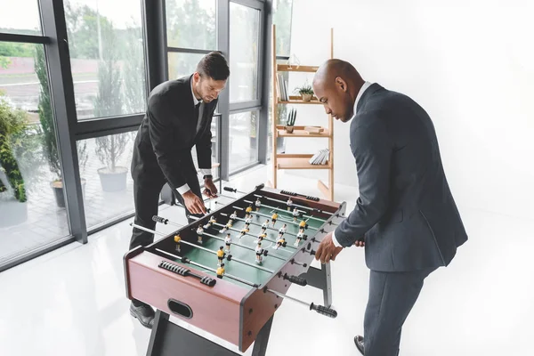 Concentrated Business People Playing Table Football Office Stock Image