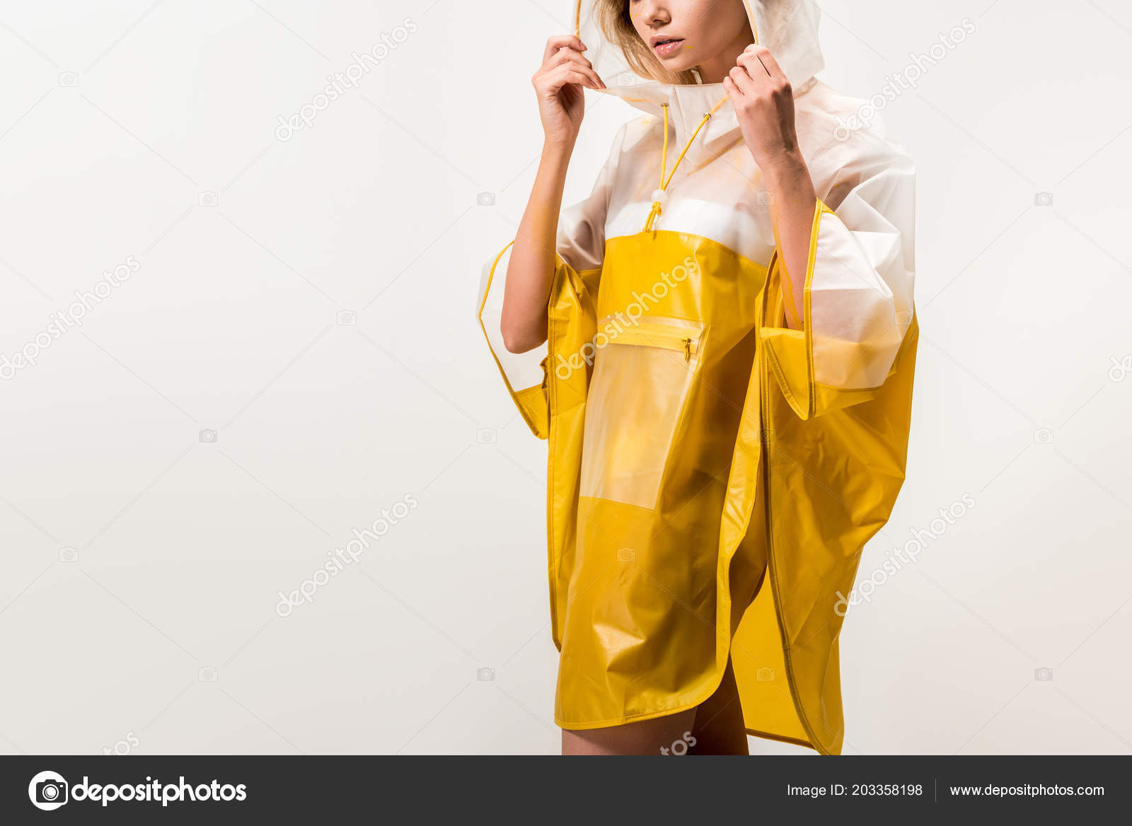 woman in raincoat