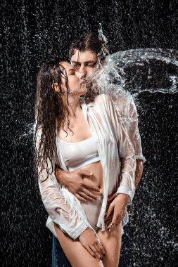 baştan çıkarıcı çift siyah izole su ile swilled portresi