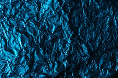güzel soyut buruşuk mavi folyo arka plan 
