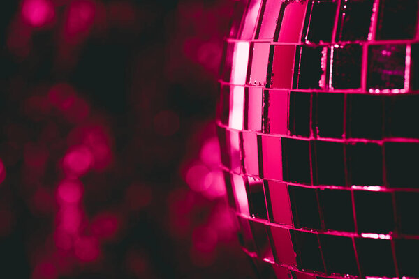 beautiful abstract background with glittering pink disco ball