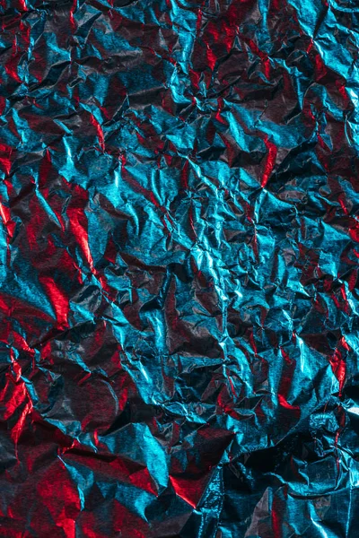 Bonito Brilhante Abstrato Crumpled Azul Folha Fundo — Fotografia de Stock