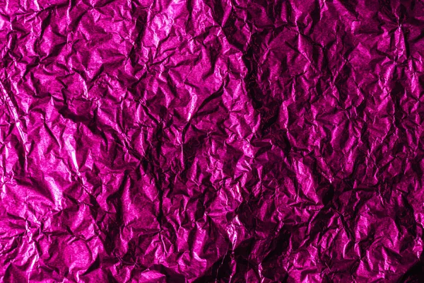 Frumos Stralucitor Abstract Crumpled Folie Violet Fundal — Fotografie, imagine de stoc