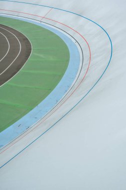 high angle view of empty velodrome geometric background clipart