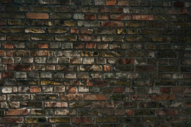 old rough weathered brick wall background, full frame view clipart