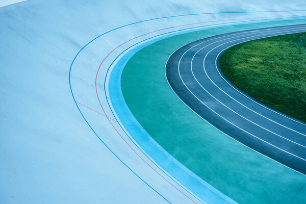 urban background with geometric lines of empty velodrome