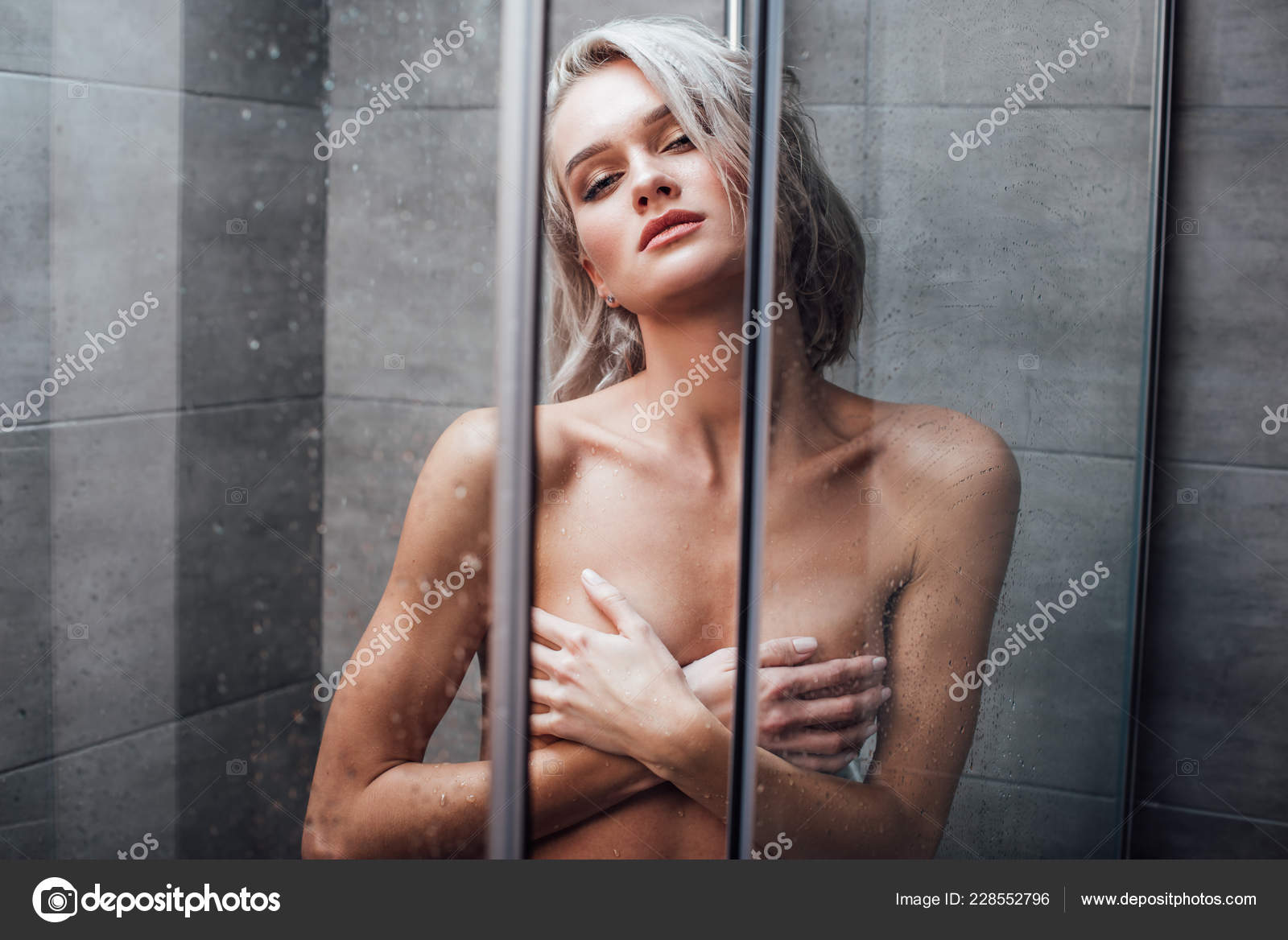 Woman Showering Nude