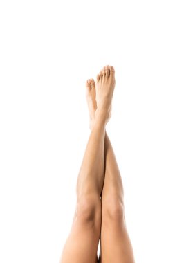 güzel ince kadın bacak beyaz izole kısmi görünümü