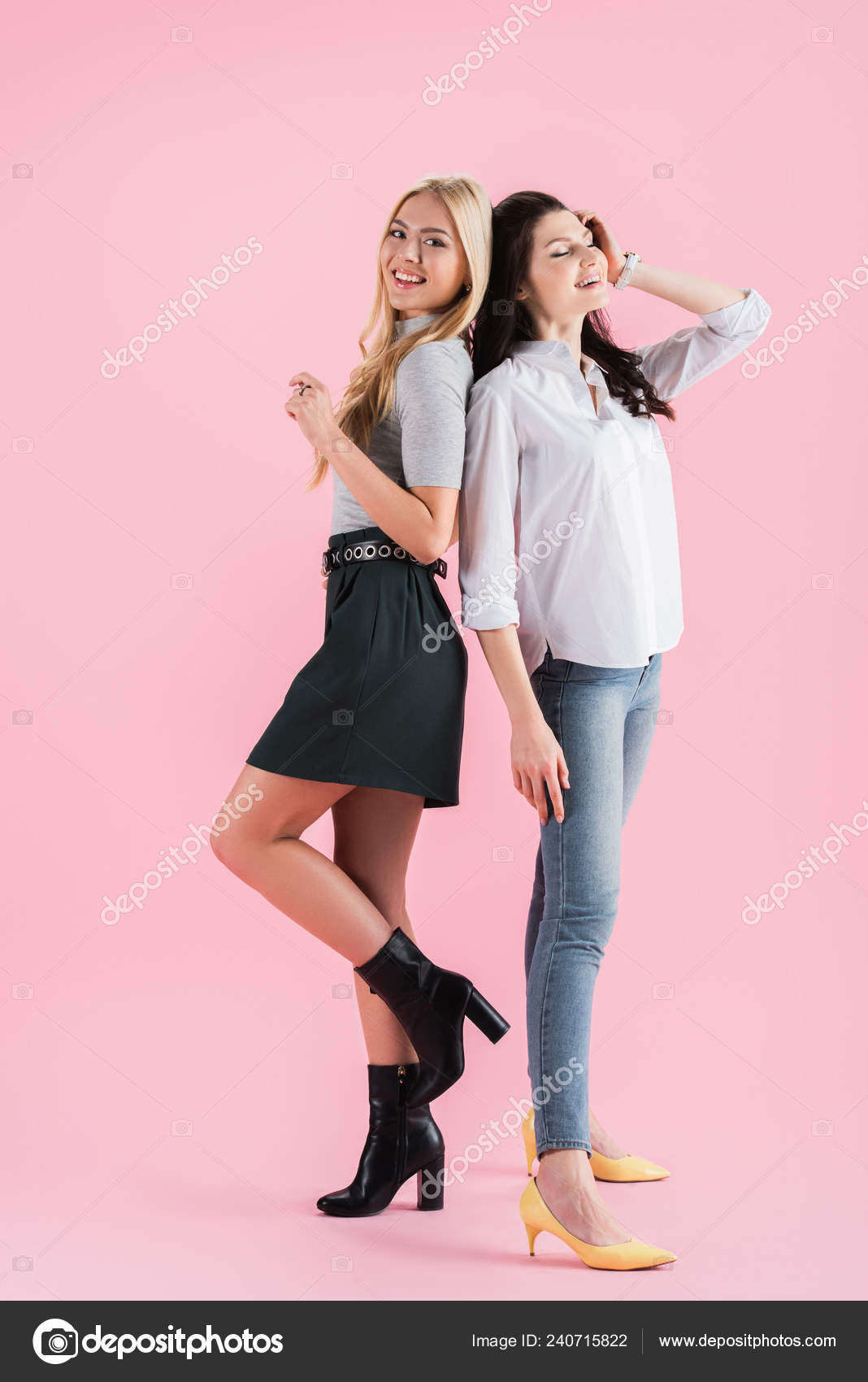 Young Teenage Girl Standing And Looking On Something Isolated. Back Pose,  Full Length Stock Photo, Picture and Royalty Free Image. Image 36903317.
