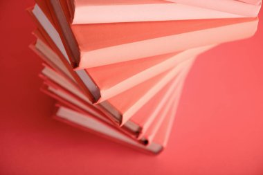 yaşam kitap yakın mercan arka plan. Yıl 2019 kavramının Pantone renk