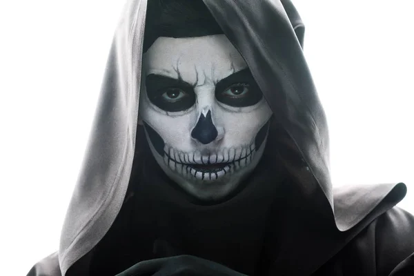 Frontansicht Einer Frau Mit Totenkopf Make Die Die Kamera Schaut — Stockfoto