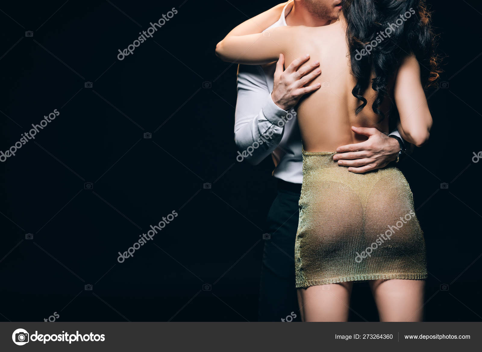 Cropped View Man Touching Kissing Hot Half Naked Woman Isolated Stock Photo by ©VitalikRadko 273264360