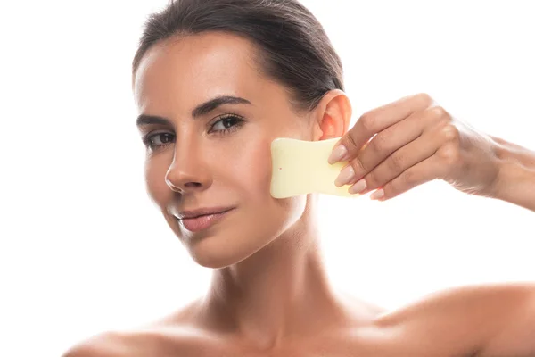 Gua Sha 스크레이퍼 화이트 — 스톡 사진