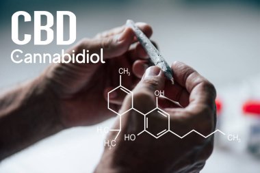 Cbd moleküllü tıbbi esrar taşıyan bir adamın görüntüsü.