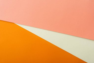 Картина, постер, плакат, фотообои "абстрактный геометрический фон с белой, розовой и оранжевой яркой бумагой
", артикул 385686440