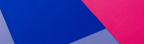 абстрактный геометрический фон с сиреневой, розовой, синей бумагой, панорамным снимком
