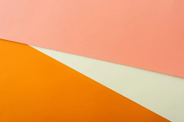 Abstrakter Geometrischer Hintergrund Mit Weißem Rosa Und Orangefarbenem Hellem Papier — Stockfoto