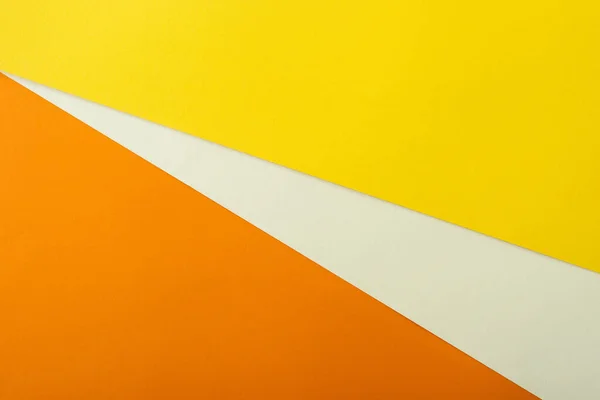 Abstraktní Geometrické Pozadí Bílým Žlutým Oranžovým Jasným Papírem — Stock fotografie