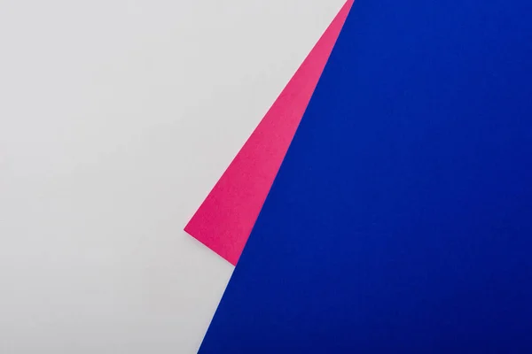 Resumo Fundo Geométrico Com Papel Branco Rosa Azul — Fotografia de Stock