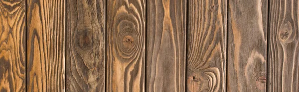 Top View Wooden Brown Textured Surface Panoramic Shot — Stock Photo, Image