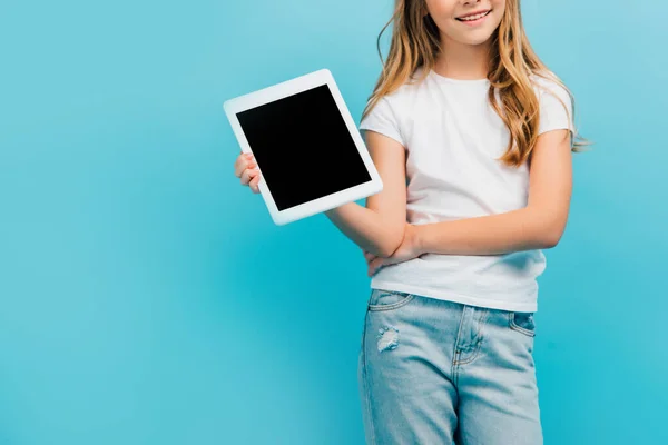 Ausgeschnittene Ansicht Eines Mädchens Weißem Shirt Und Jeans Das Ein — Stockfoto